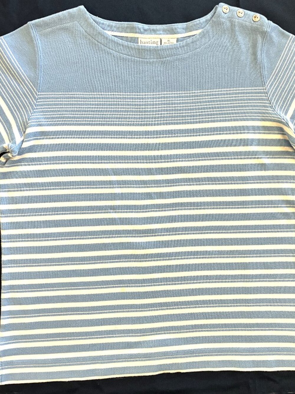 Hasting & Smith Blue & White Nautical Stripe Knit Top | Women's Petite Large
